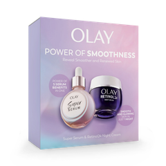 Image 2 for Smooth & Renew Gift Set: Super Serum 30ml + Retinol 24 Night Face Moisturiser 50ml