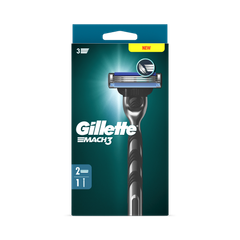 Image 1 for Mach3 Razor For Men, 1 Gillette Razor, 2 Razor Blade Refills