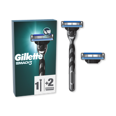 Image 2 for Mach3 Razor For Men, 1 Gillette Razor, 2 Razor Blade Refills