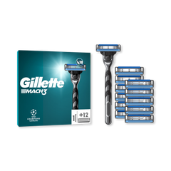 Image 2 for UEFA Champions League Special Edition Mach3 Razor for Men, 1 Gillette Razor, 12 Refills