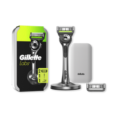Image 2 for Labs With Exfoliating Bar Razor, 1 Handle, 2 Blades, 1 Magnetic Stand, 1 Travel Case