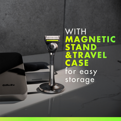 Image 5 for Labs With Exfoliating Bar Razor, 1 Handle, 2 Blades, 1 Magnetic Stand, 1 Travel Case