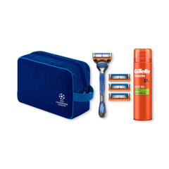 Image 2 for Fusion5 UCL Razor For Men, 1 Gillette Razor, 3 Replacement blades, Shave Gel 200ml, Washbag