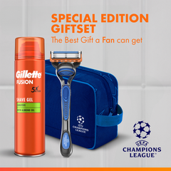 Image 3 for Fusion5 UCL Razor For Men, 1 Gillette Razor, 3 Replacement blades, Shave Gel 200ml, Washbag