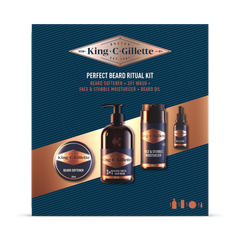 Image 2 for King C. Gillette Men's Perfect Beard Ritual Kit Beard Stubble Gift Set