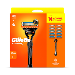 Image 1 for Fusion5 Razor for Men, 1 Gillette Razor, 10 Blade Refills