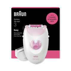 Image 2 for Braun Silk·épil 3, Corded Epilator, Lasting Smooth Skin, 3-031, Pink