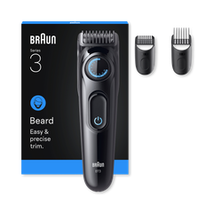 Image 2 for Braun Beard Trimmer Series 3, +3 Styling Tools, 40 Lengths, Sharp Blade, BT3520, Black