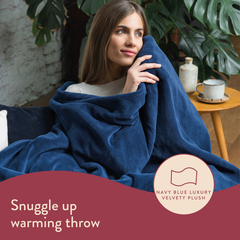Image 3 for Snuggle Up Electric Warming Throw - Navy