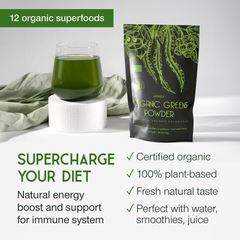 Image 3 for Organic Super Greens Powder 12 Super Food Blend 200g