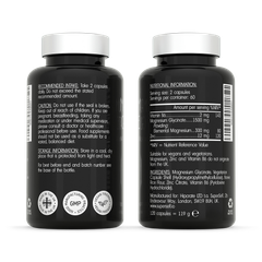 Image 2 for Magnesium Glycinate 1500mg with Zinc & Vitamin B6 120 Capsules