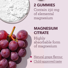 Image 4 for Magnesium 150mg Grape Flavour 60 Gummies