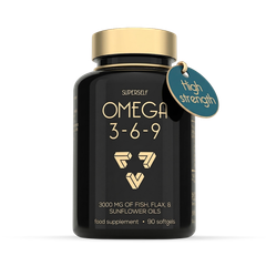 Image 1 for Omega 3-6-9 3000mg 90 Softgels with Premium Fish Oil, Flaxseed & Sunflower Oil