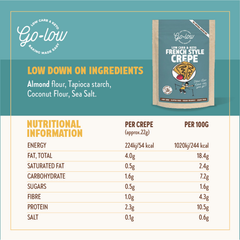 Image 5 for Go Low French Style Crepe Mix Low sugar & Keto, Gluten free 200g