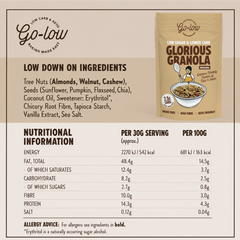 Image 4 for Go Low Glorious Granola Original, Low sugar & Keto, Gluten free 240g