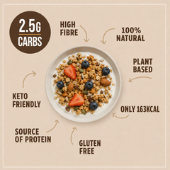 Image 5 for Go Low Glorious Granola Original, Low sugar & Keto, Gluten free 240g