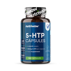 Image 1 for 5HTP Capsules - High Strength 5-HTP 100mg from Griffonia Seed Complex - 120 Vegan Capsules