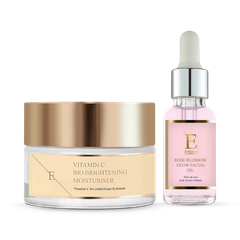 Image 1 for Rose Blossom Glow Facial Oil 30ml + Vitamin C Bio Brightening Moisturiser 50ml