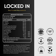 Image 5 for Locked In 12-in-1 Focus Nootropic Complex 90 Capsules