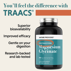 Image 2 for TRAACS® Magnesium Glycinate (240mg) 120 Capsules