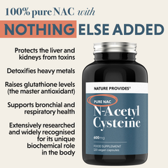 Image 4 for NAC (600mg) Pure N-Acetyl Cysteine 120 Capsules