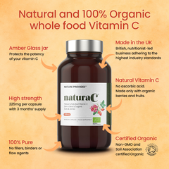 Image 4 for naturaC® (225mg) Organic Whole Food Vitamin C 90 Capsules