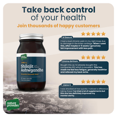 Image 5 for Ayurvedic Shilajit (1000mg) and Organic Ashwagandha Root 90 Capsules