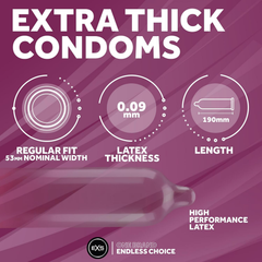 Image 5 for Extra Thick Condoms Vegan Extra Protection 12 Pack