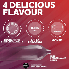 Image 5 for Mixed Flavoured Condoms Vegan 4 Flavours 12 Pack