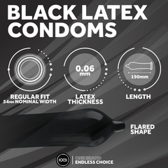Image 4 for Black Latex Condoms Vegan 48 Pack