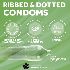 Image 4 for Textured Condoms Ribbed & Dotted Vegan 48 Pack