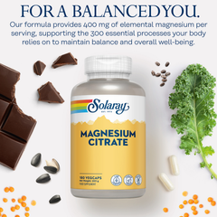 Image 3 for Magnesium Citrate 400mg Elemental Magnesium per Serving 180 Capsules