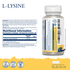 Image 2 for L-Lysine 1000mg 60 Capsules