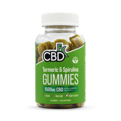 Image 1 for CBD +FX Hemp Gummies Turmeric Spirulina 1500mg 60 gummies