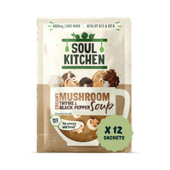 Image 1 for Mushroom, Black Pepper & Thyme Soup with 4000mg Lions Mane Mushroom, Vitamind B & D12 - 12 soups