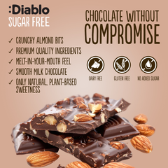 Image 3 for No Added Sugar Milk Chocolate Bar Almonds 75g