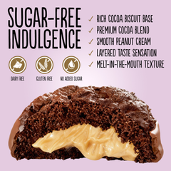 Image 3 for No Added Sugar Cocoa Cookies Peanut Filling Half Coated Milk Chocolate 110g