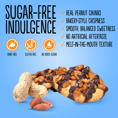 Image 3 for Sugar Free Chocolate Striped Peanut Cookies 150g