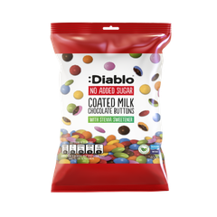 Image 2 for No Added Sugar Coated Milk Chocolate Buttons 40g Pack of 24