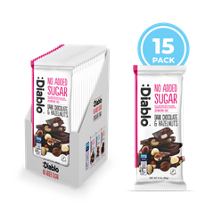 Image 1 for No Added Sugar Dark Chocolate Bar Hazelnuts 85g Pack of 15