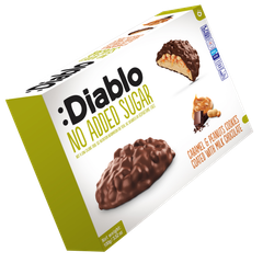 Image 2 for No Added Sugar Milk Chocolate Coated Cookies Caramel and Peanut 100g Pack of 18
