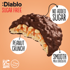 Image 3 for No Added Sugar Milk Chocolate Coated Cookies Caramel and Peanut 100g Pack of 18