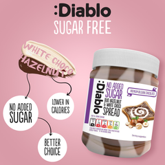 Image 3 for No Added Sugar Duo Spread Hazelnut and White Chocolate 350g Pack of 6