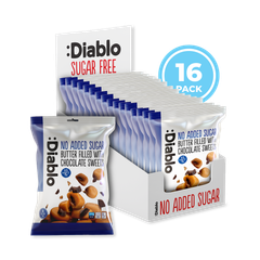 Image 1 for No Added Sugar Butter Sweets Filled with Chocolate 75g Pack of 16