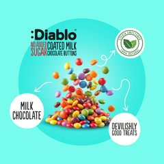 Image 4 for No Added Sugar Coated Milk Chocolate Buttons - Tube 22g Pack of 10