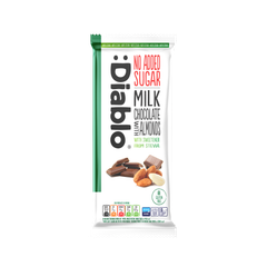Image 2 for No Added Sugar Milk Chocolate Bar Almonds 75g Pack of 8