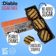 Image 3 for Sugar Free Chocolate Striped Peanut Cookies 150g Pack of 6