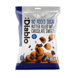 Image 2 for No Added Sugar Butter Sweets Filled with Chocolate 75g Pack of 8