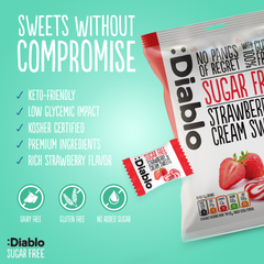 Image 4 for Sugar Free Strawberry and Cream Sweets 75g Pack of 8