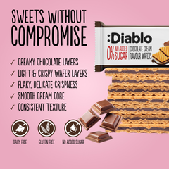 Image 3 for No Added Sugar Wafer Thins Chocolate Cream Flavour 150g Pack of 14